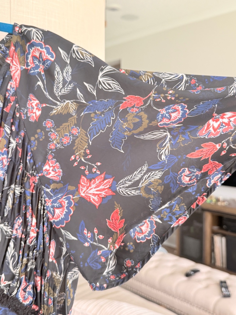 Chelsea28 Black Floral Dress with Blue and Pink Blooms - Picture 5 of 11